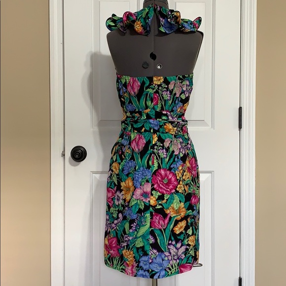 Handmade Silk Flower Ruffle Dress S - Picture 4 of 7